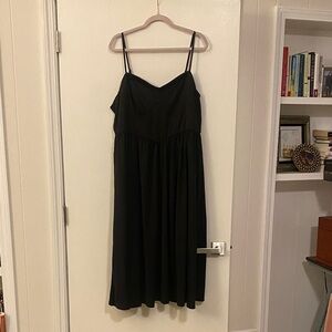 SHEIN Black Midi Dress with Spaghetti Straps